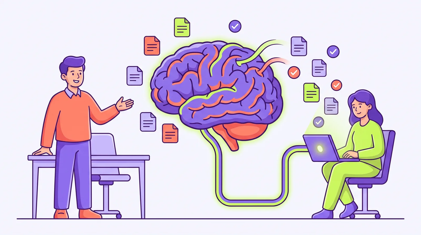A new virtual assistant getting up to speed fast, with AI handling the handoff